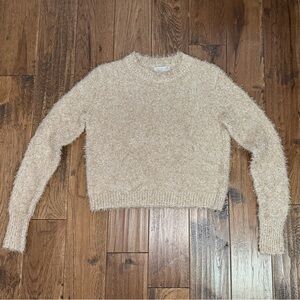 Rachel Zoe Cozy Cream Metallic Gold Women's Sweater - XS